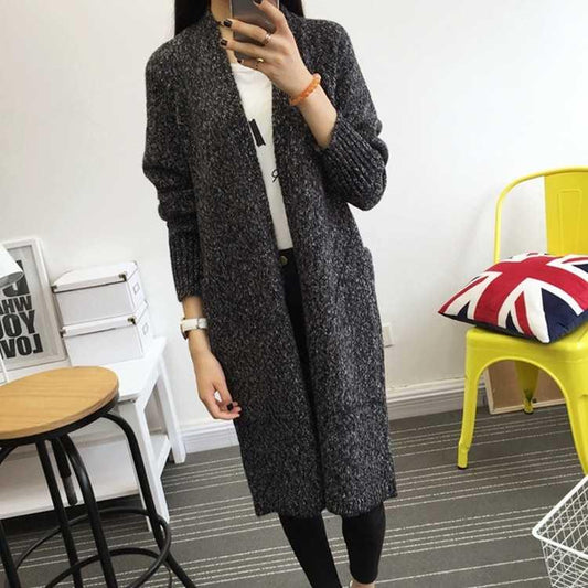 Womens' Autumn Cardigan Long Sweater Sweater Women Cuff Design Cardigan Design