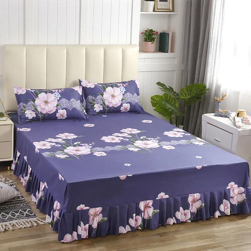 Twill Mattress Cover One-piece Double Bed Non-slip Bed Sheet Simmons Protective Cover Bed Cover Dust Cover