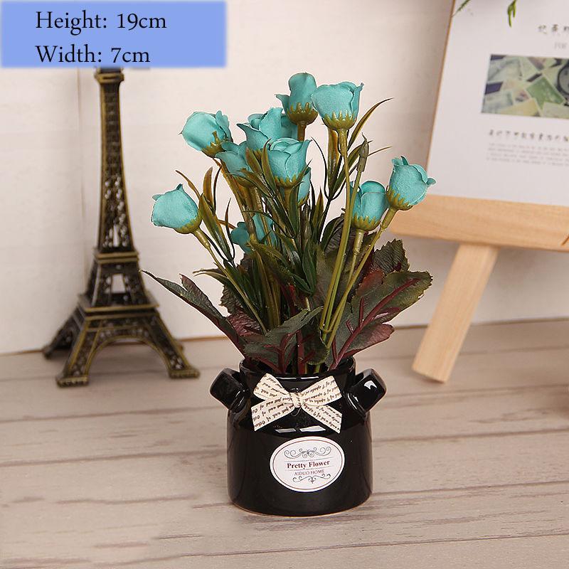 Creative Home Decoration Ornaments Desktop Clutter Small Objects Display Artificial Flowers Flower Potted Set Ornaments