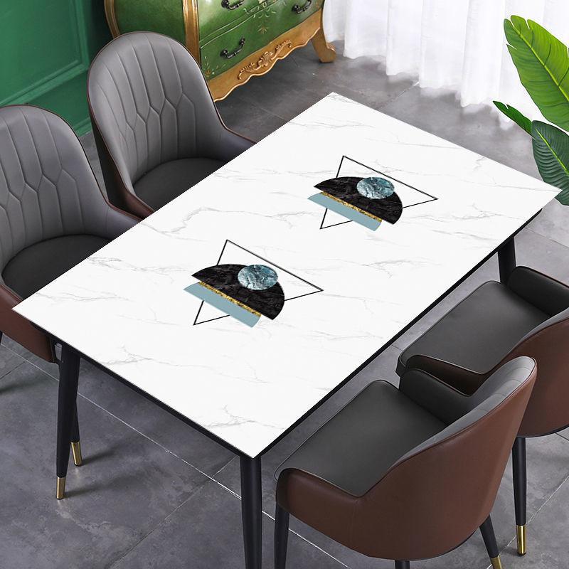 Printing Table Mat Waterproof and Oil-proof Disposable Tablecloth Nordic Pvc Crystal Plate Light Luxury Soft Glass Coffee Table Mat