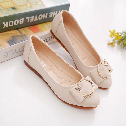 Women's Single Shoes All-match Soft-soled Flat Heels Non-slip Comfortable Shallow Mouth Non-slip Single Shoes Soft and Light