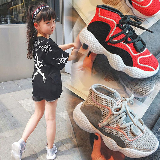 Girls Shoes 2020 Spring Autumn Big Children's Net Shoes Breathable Summer 3-12 Years Old Pupil Shoes Kids Sports Shoes