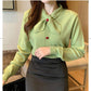 Women's Thick Slim Bottoming Shirt Autumn Winter Was Thin Knitted Bow Elegant Sweater