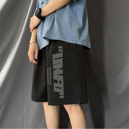 New Casual Sports Shorts Men's Trendy Brand Five-point Pants Loose Straight Beach Pants Summer Thin Men's Pants