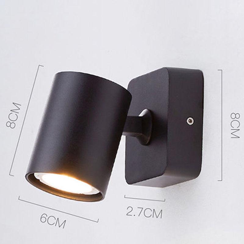 Bedside LED wall lamp bedroom simple study staircase living room reading rotating wall spotlight