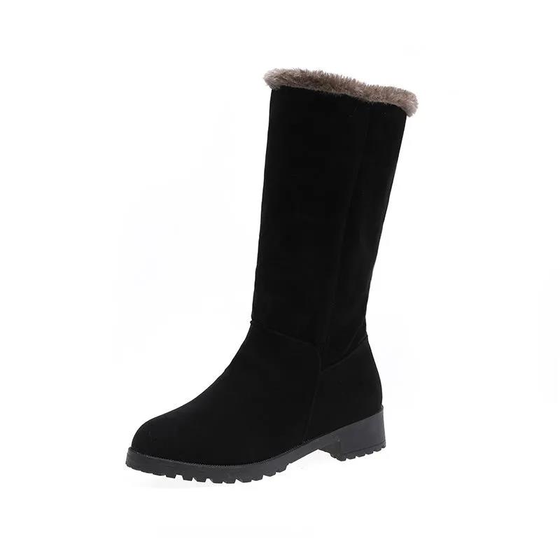 Snow Boots Women's Mid-tube  Korean Winter Warm Short Thick with Thickened Bottom Non-slip Cotton Boots for Both Wear