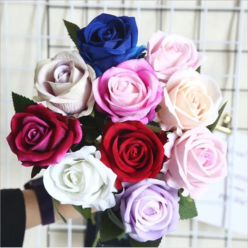 Simulation Rose Bouquet Wedding Home Living Room Floor Decoration Dried Flowers Fake Flowers Silk Flower Ornaments