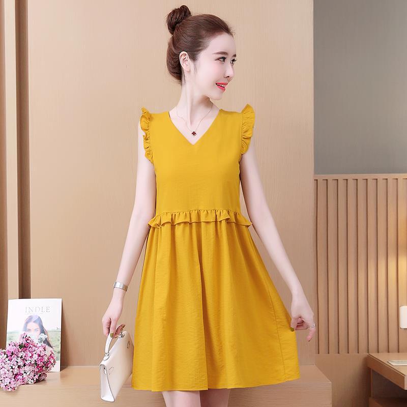 Women Ruffled Chiffon Dress Summer V-Collar Dresses Elegant Butterfly Sleeve Beach Party Female Dresses