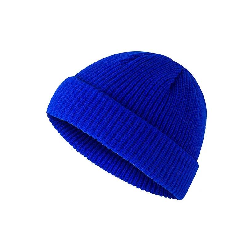 Fashion Hip Hop Beanie Knitted Hat Men Skullcap Women Winter Autumn Warm Brimless Baggy Melon Cap Cuff Docker Fisherman Beanies Hats Solid Color