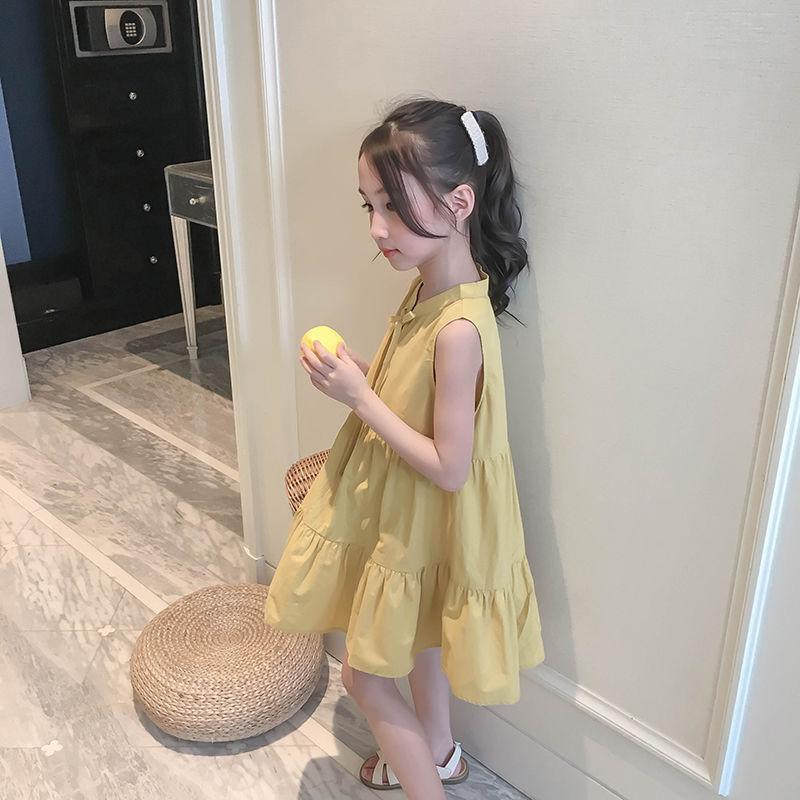 Girls Dress Summer Toddler Dress Sleeveless Dress Loose Solid Princess Dress Girls Baby Kids Clothing