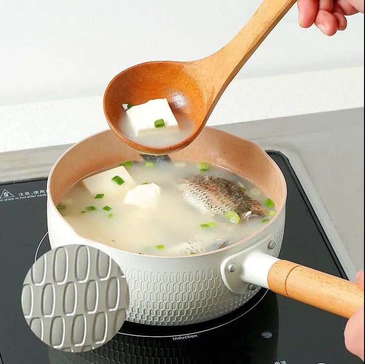 Japanese Maifan Stone Snow Pan Non-stick Pan Household Noodle Cooking Instant Noodle Small Pot Induction Cooker Stock Pot Small Cooking Pot Milk Pan