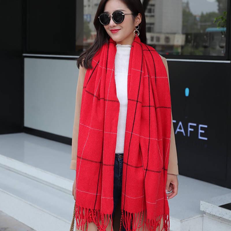 Scarves Winter Women Cashmere Scarf Women Wool Scarves Long Shawl Wrap Blanket