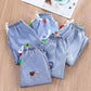 Children's Mosquito Pants Boys and Girls Spring and Autumn Thin Sports Jeans Embroidery Casual Pants Knickerbockers Denim