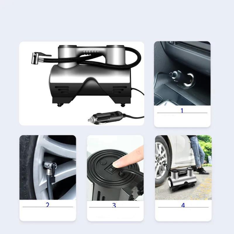 Meter Display Car Air Pump Portable Tire Pressure Monitor Multi-function Air Pump Cigarette Lighter Head