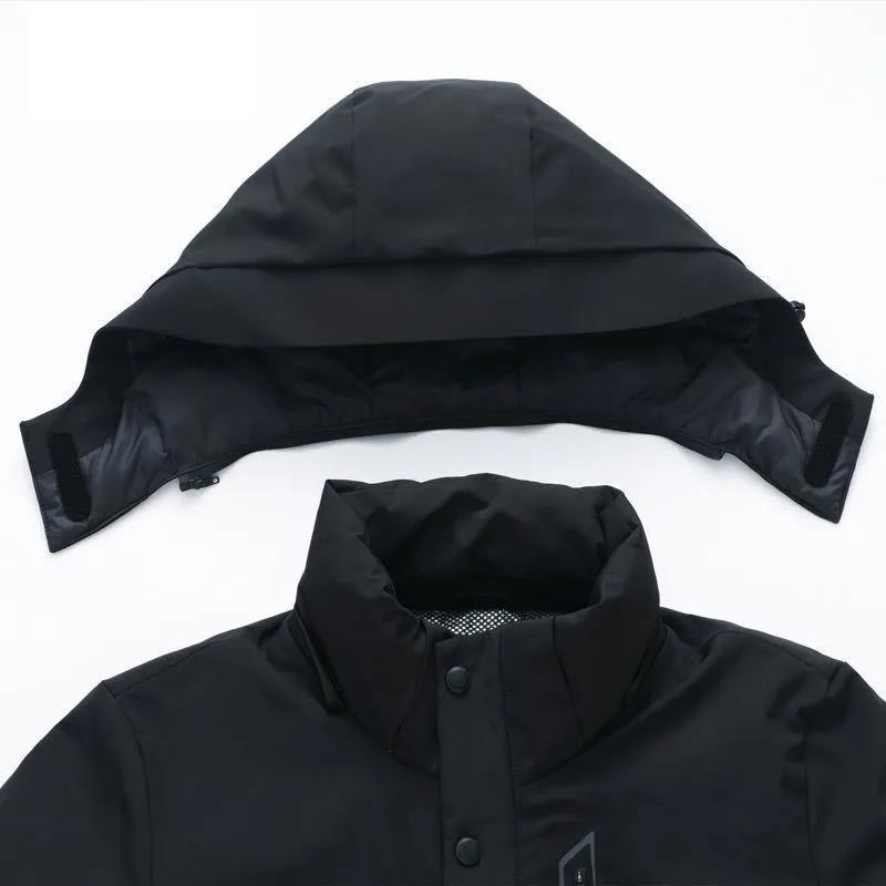 Winter Men's Down Jacket Mid-length Middle-aged Hooded Jacket Business Thickened Warm Jacket