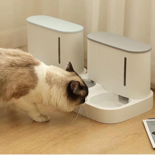 Cat Feeding Bowl Automatic Feeder Drinking Water Food Bowl Dog Bowl Cat Water Dispenser Fountains Anti-overturning Dog Rice Bowl Double Bowl