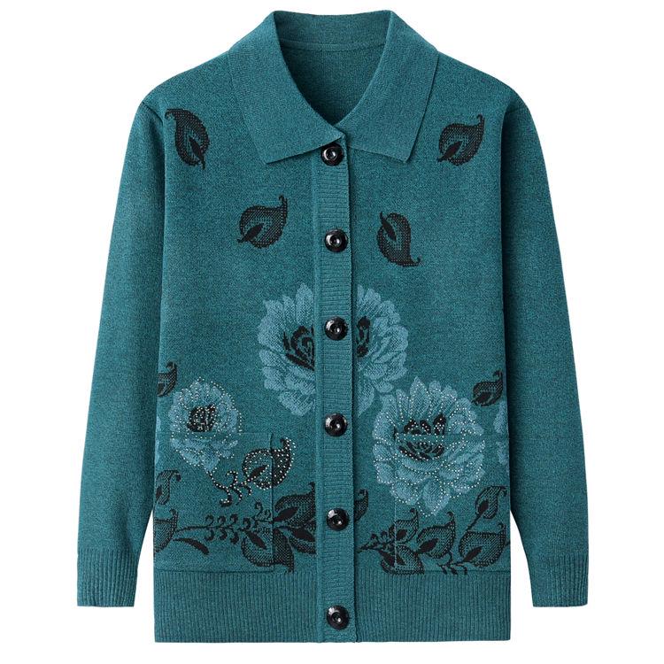 Knit Cardigan Sweater Lapel Sweater Coat Large Size Sweater Women's Sweater Autumn and Winter Thickening