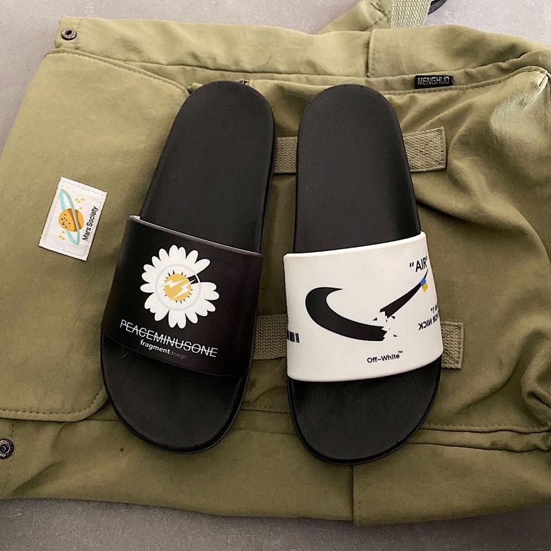 Fashion outdoor wear sandals and slippers male personality word drag couple  non-slip beach shoes