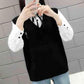 Spring and Autumn Fashion Knitted Vest Vest Loose Waistcoat Outer Sweater Coat Bottoming Shirt