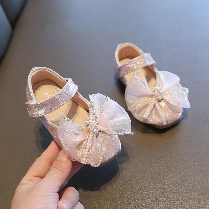 Girls Shoes Soft Sole Princess Shoes Little Princess Leather Shoes Girls Single Shoes Spring and Autumn Crystal Shoes Girls