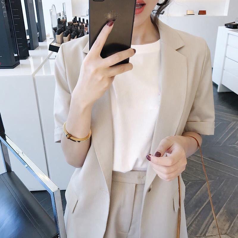 Summer Temperament Short-sleeved Small Suit Jacket Female Shorts Casual Suit Two-piece Suit Casual Suit Suit Elegant Temperament