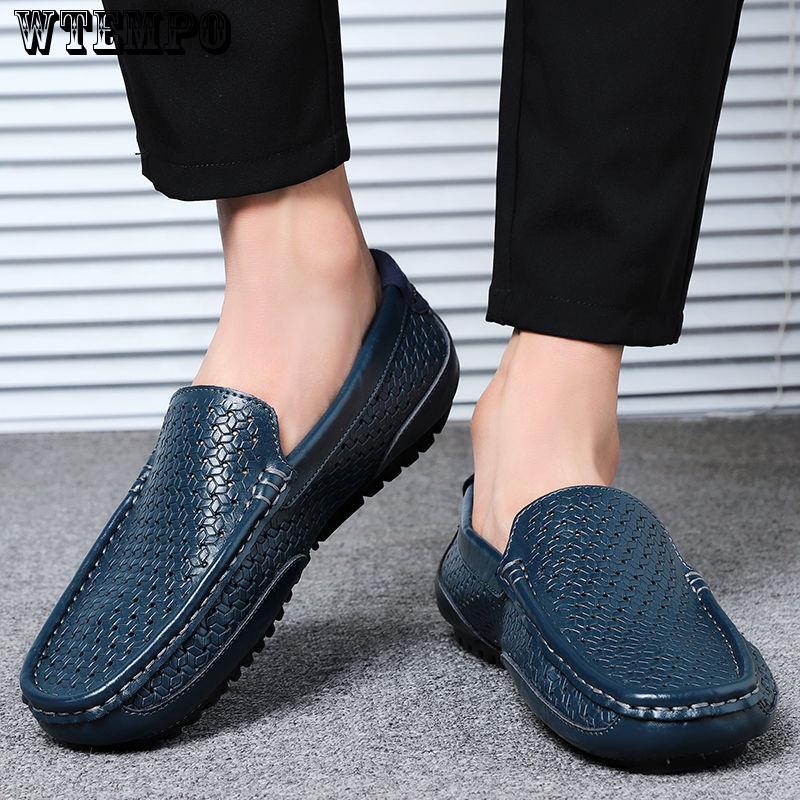 casual summer men shoes Mens Light Comfortable Flat Shoes Loafers leather Footwear sneakers