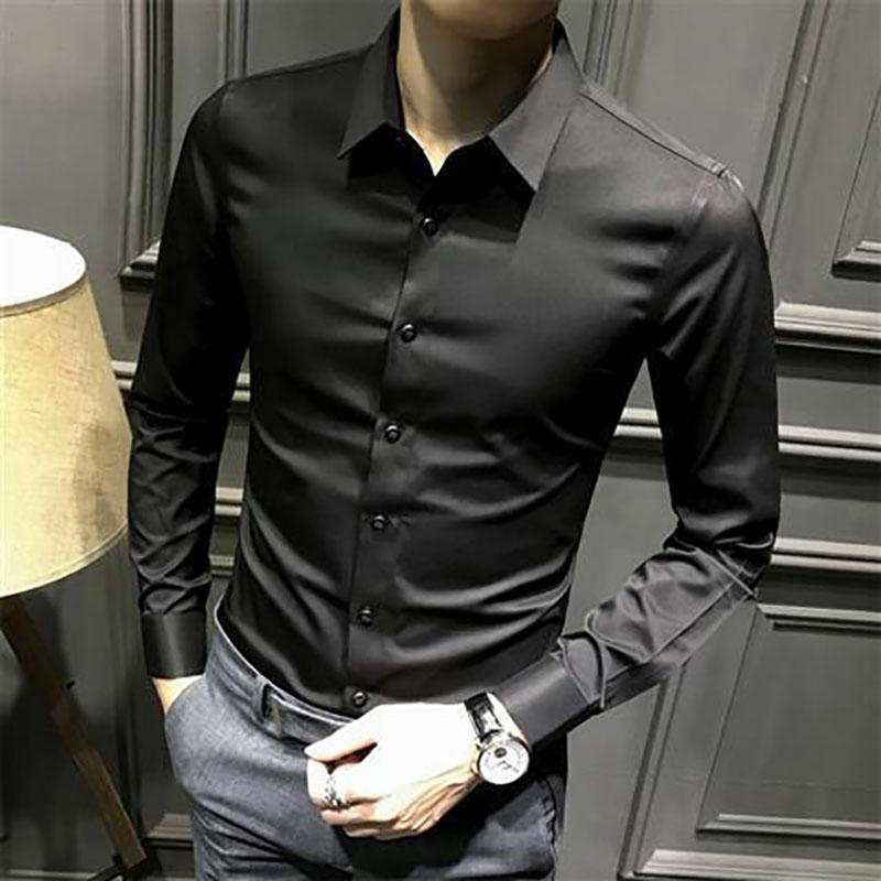 Long-sleeved Spring Men's Shirts Korean Style Slim Men's Shirts Casual Business Formal Wear High-end Tops