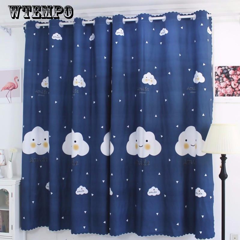 2pcs Short Half Curtain Blackout Simple Bedroom Short Window Rental House Curtain