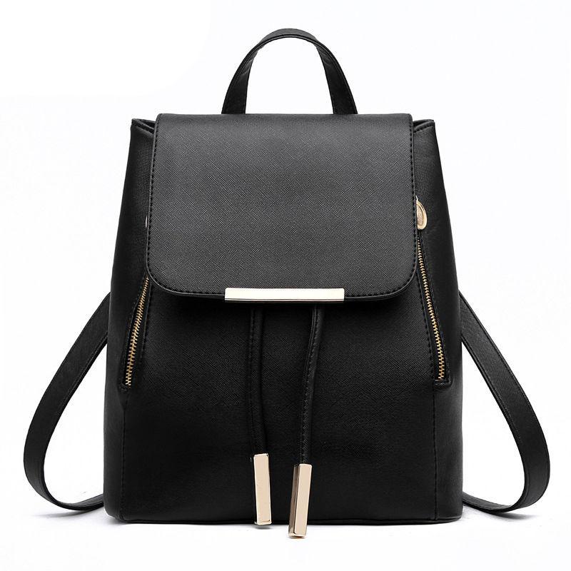 Women's Backpack Soft PU Leather School Satchel Casual Multilayer Large Capacity College Elegant High Quality Shopping Travel