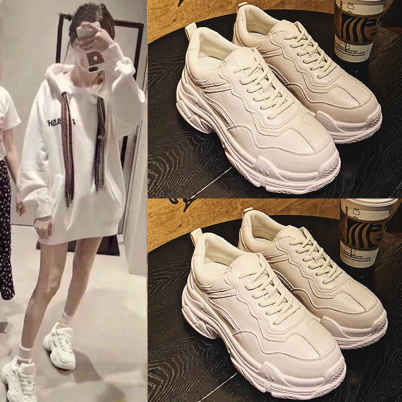 Women Casual Shoes Suede Leather Platform Shoes Women Sneakers Ladies White Trainers Chaussure Femme