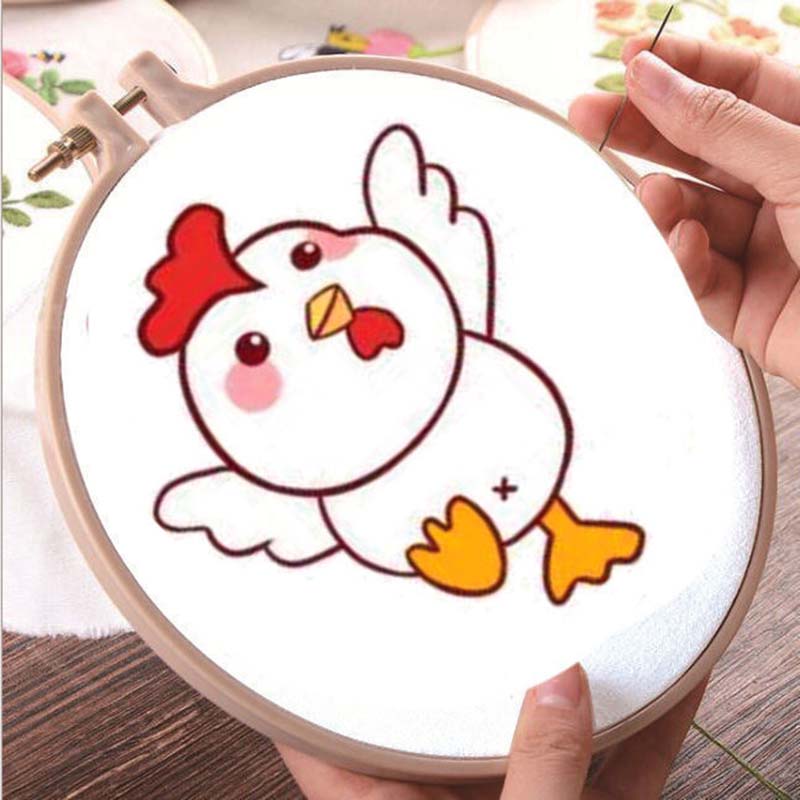 Zodiac Printing Cross Stitch Manual Thread Embroidery Small Picture Children Students Simple Learning Embroidery