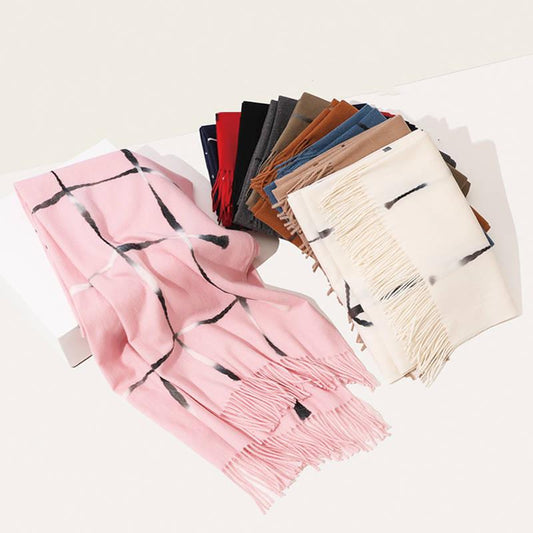 Cashmere Scarf Pink Wool Scarves for Women Winter Warm Female Fashion Lady Shawls