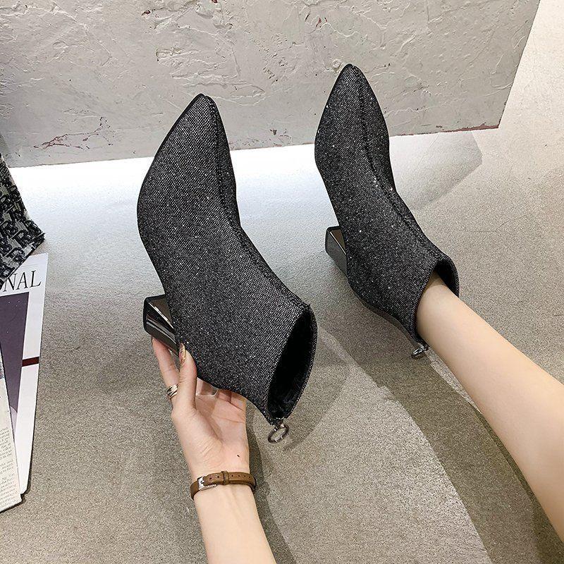 Women's Mid-heel Leather Ankle Boots Chunky Heel Fashion Martin Boots All-match Plus Size Ladies Leather Boots