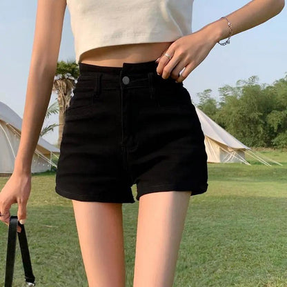 Women's Black Shorts Skinny Jeans High Waist Thin Stretch Pants Girls Summer Shorts