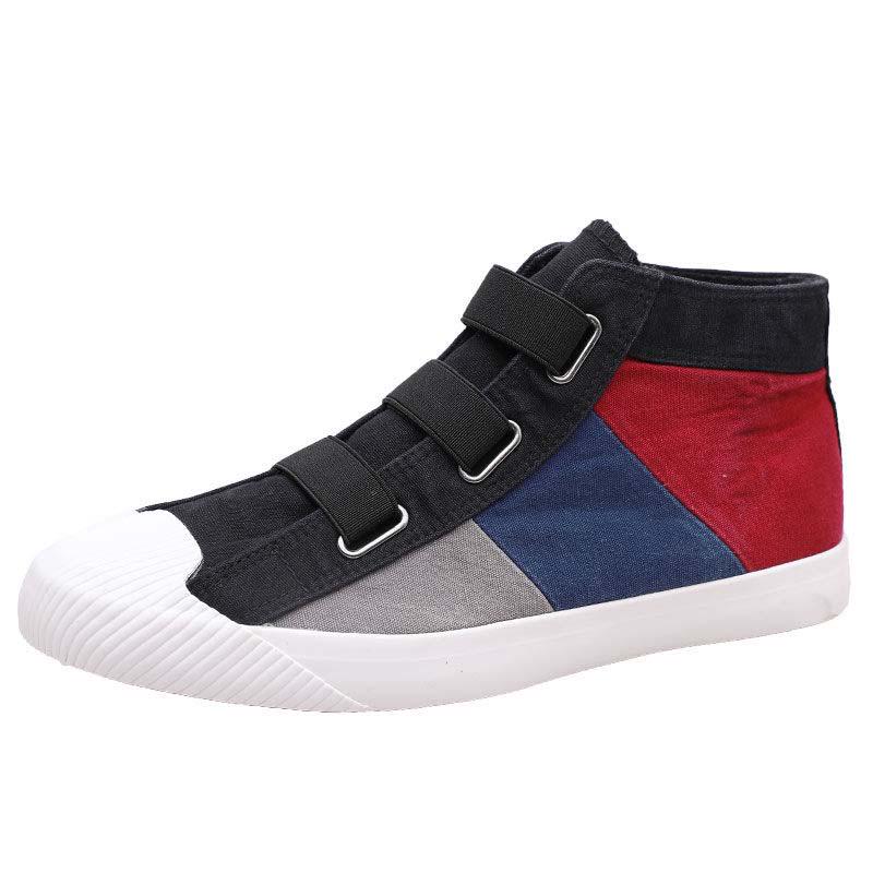 Plus Size 38-44 Summer Men High-top Canvas Sneakers Comfortable Running Basketball Shoes Breathable Shockproof Non-slip Shoes