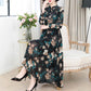 Vintage Plus Size Floral Maxi Dresses Long Sleeve Sexy Dress Women Elegant