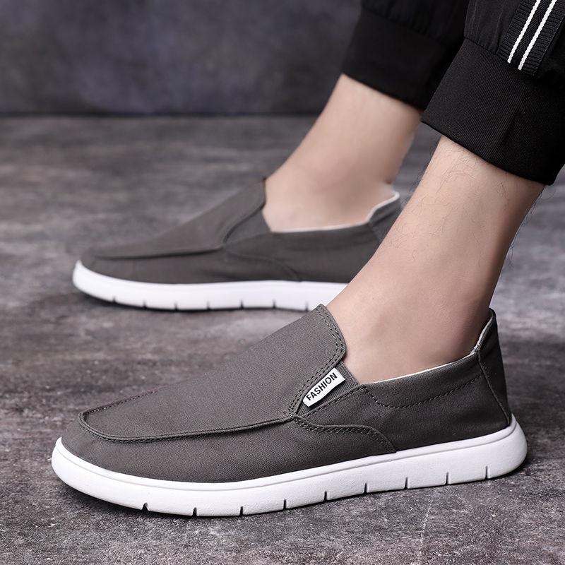 Spring Summer Cloth Shoes Peas Shoes Men's Casual Shoes Lazy One-pedal Canvas Shoes Wild Men's Shoes