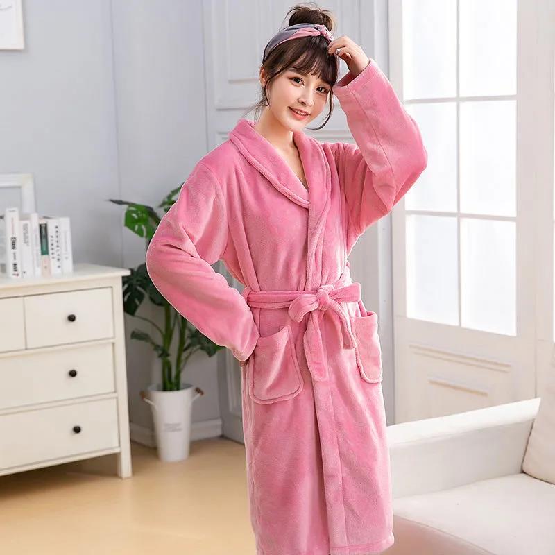 Winter Kimono Robe Plush Fleece Bathrobes for Women Soft Warm Printed Long Sleeve Sleepwear Pajamas