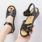 Large Size Women's Sandals Summer Rubber Plastic Velcro Flat Bottom Middle-aged and Elderly Soft-soled Sandals Mother Shoes