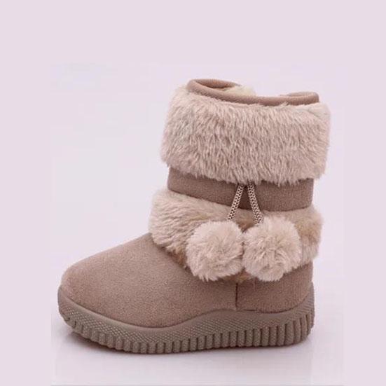 Girl's Snow Boots Children Thick Soled Warm Boots Lobbing Ball Thick Winter Cute Boots Non Slip Girls Princess Snow Shoes