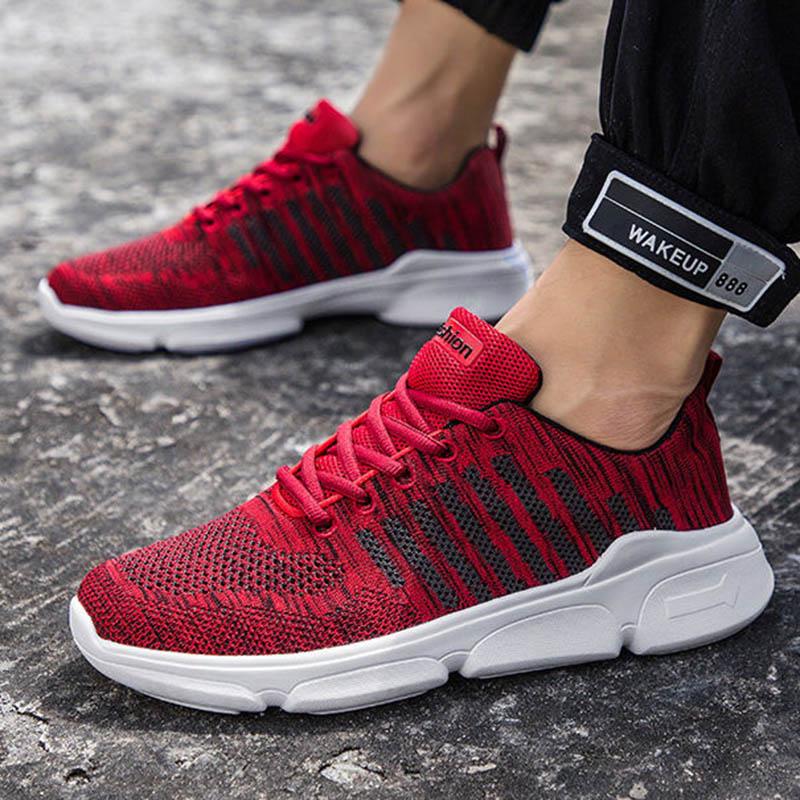 Plus Size 39-47 Summer Men Sneakers Lightweight Breathable Basketball Running Shoes Deodorant Flying Woven Mesh Casual Shoes