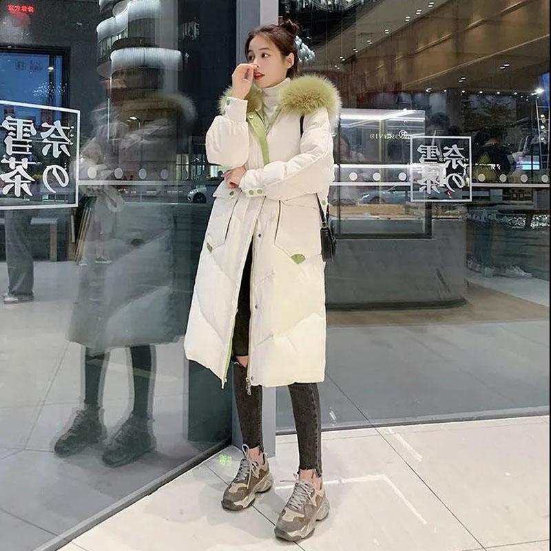 Women's Over-the-knee Mid-length Padded Coat Winter Coat Thick Padded Coat Big Fur Collar Loose Bread Parkas