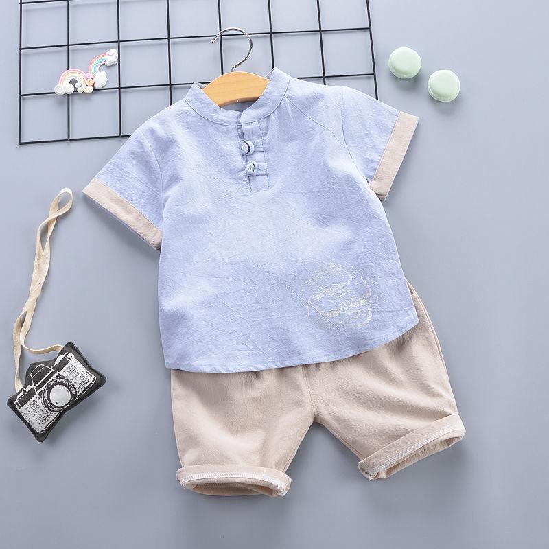 Two-piece Suit Cotton Linen Children's Clothes for Boys Girls Babies Infants Children's Clothing Suits