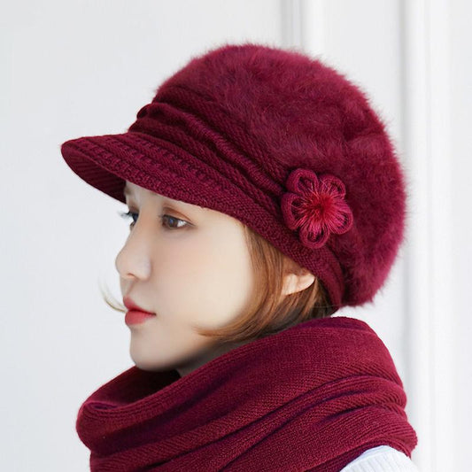 Warm hat Thick hat Fashion Woman hat Plush Cotton hat Trendy wild hat Windproof hat Autumn winter