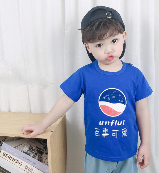 Summer Kids Cute Printing T Shirts Short Sleeve Tops Korean Style O-neck Loose T Shirts For Children Girls and Boys