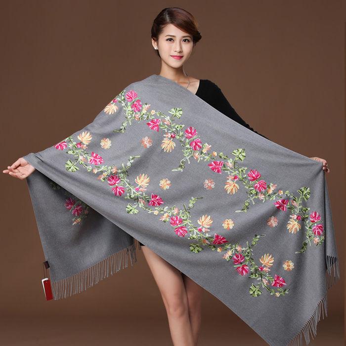 Women Fashion Accessories Elegant Printing Scarf Imitation Cashmere Warm Shawl