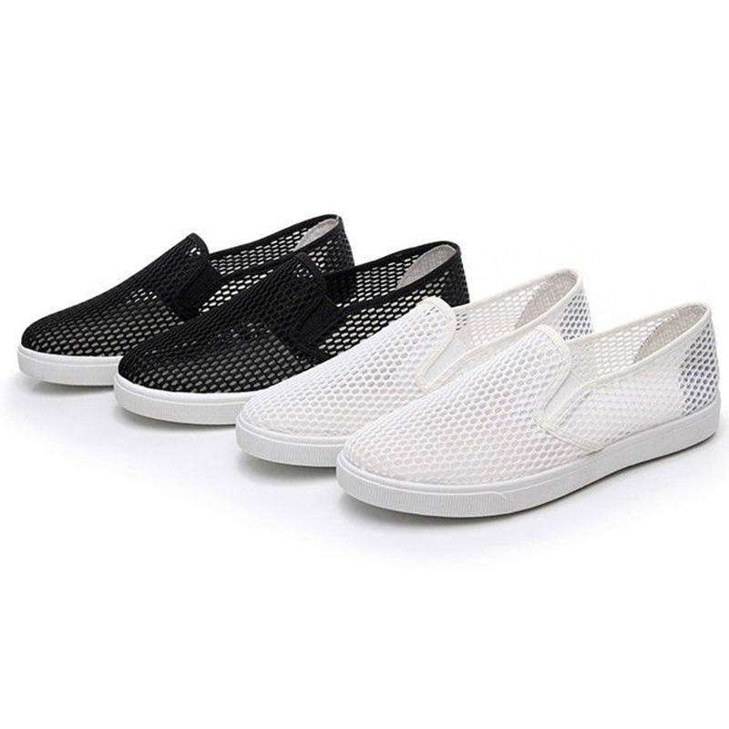 Summer Mesh Breathable White Shoes Female One-foot Flat-soled Student Net Shoes Sports and Leisure Korean Sneakers Old Beijing Women's Shoes