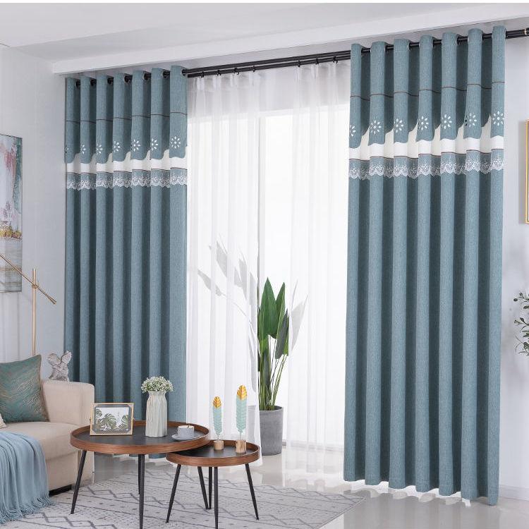 Modern High-grade Splicing Curtains for Living Room and Bedroom Shading and Heat Insulation Finished Curtains (1 piece)