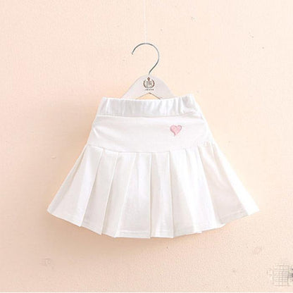 Autumn Spring Summer Casual 3 4-8 10 12 Years Kids  School Solid Color Training Dance Skirt with Shorts Pleated Skirt for Baby Girl