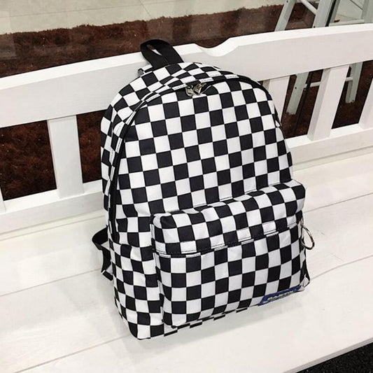 Unisex Plaid Nylon Design Daypack Laptop Backpack Book Bags for School Backpack Casual Rucksack